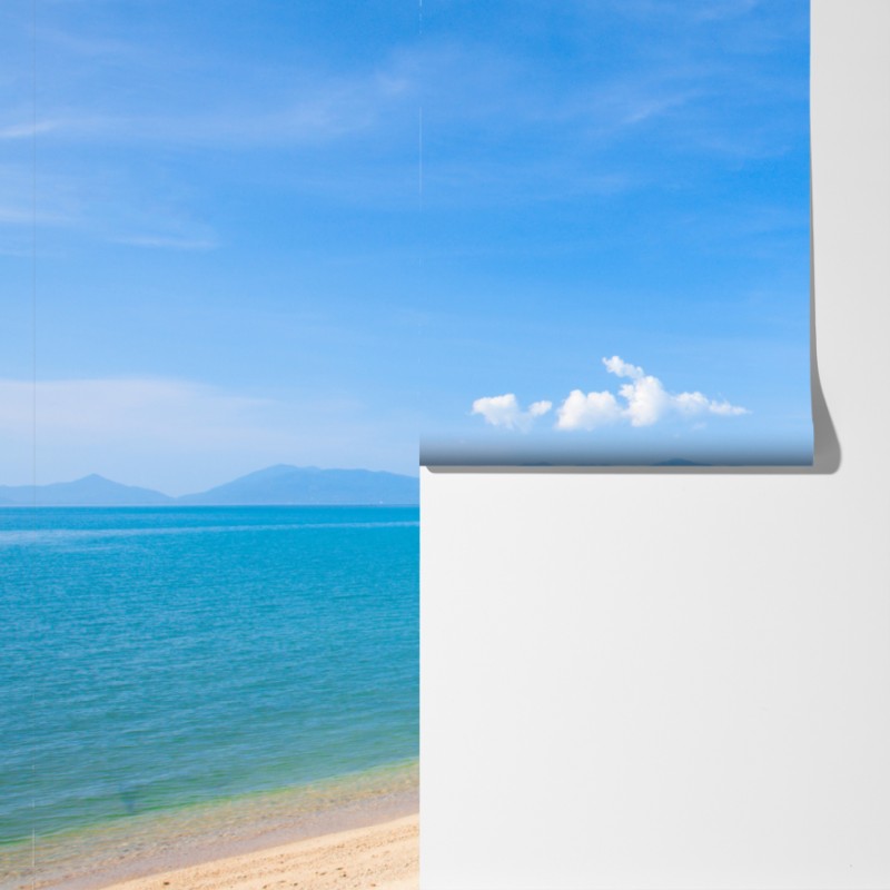 Fototapeta tropikalna plaża z palmami – Wallissimo® Fototapeta tropikalna plaża z palmami – Wallissimo®