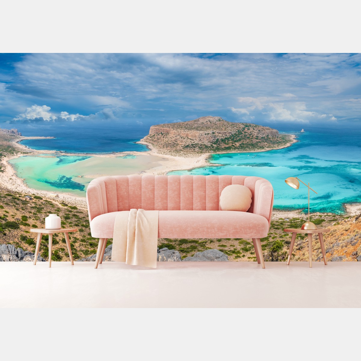 Wall mural Balos Lagoon, Crete panoramic beach view