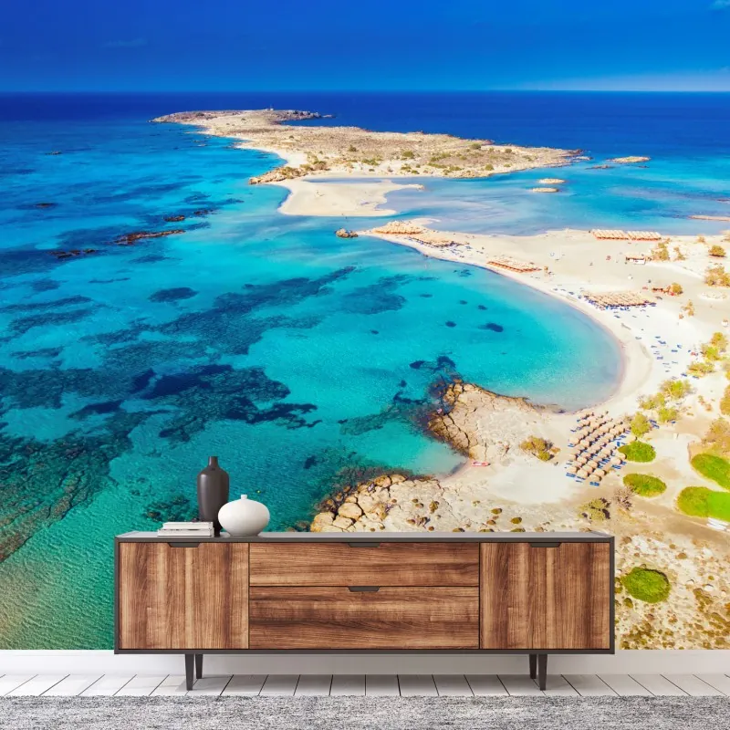 Fototapeta plaża Elafonissi, Kreta turkusowa laguna