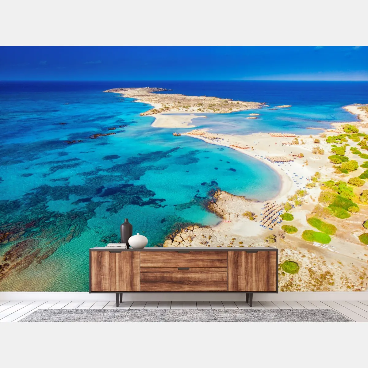 Fototapeta plaża Elafonissi, Kreta turkusowa laguna – Wallissimo® Fototapeta plaża Elafonissi, Kreta turkusowa laguna – Wallissimo®