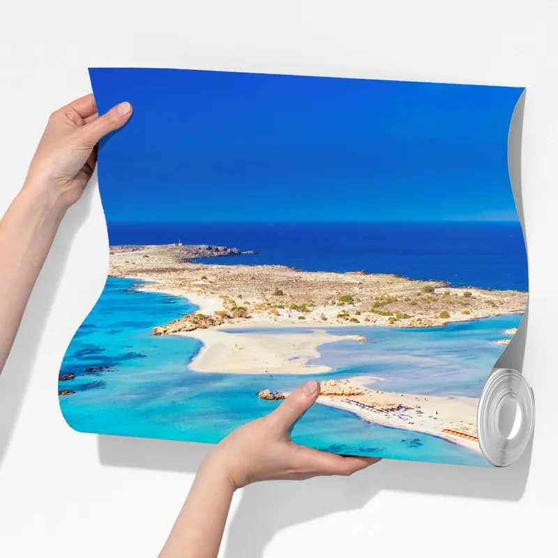 Fototapeta plaża Elafonissi, Kreta turkusowa laguna – Wallissimo® Fototapeta plaża Elafonissi, Kreta turkusowa laguna – Wallissimo®