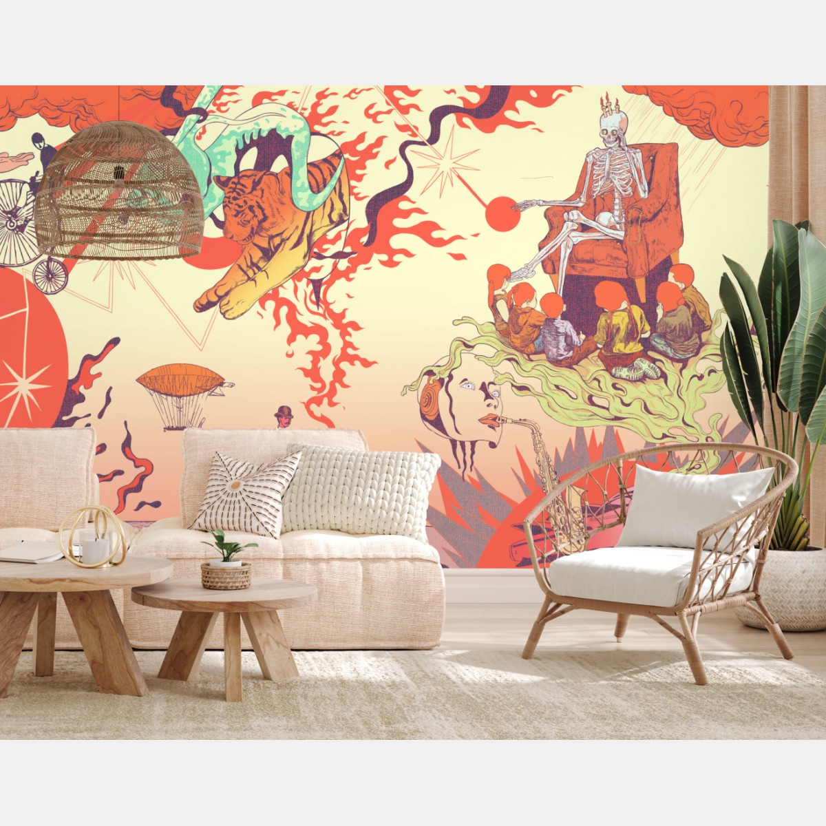 Wall mural psychedelic surrealist dreamscape