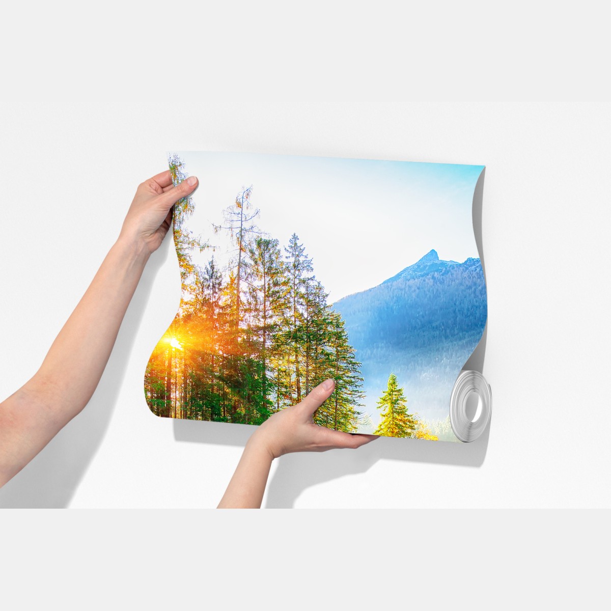 Fototapeta Hintersee jesienny wschód słońca nad turkusowym jeziorem – Wallissimo® Fototapeta Hintersee jesienny wschód słońca nad turkusowym jeziorem – Wallissimo®