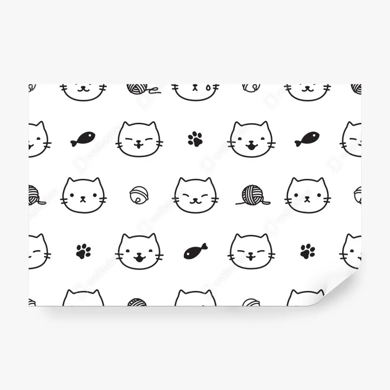 Fototapeta uroczy wzór z kotkami