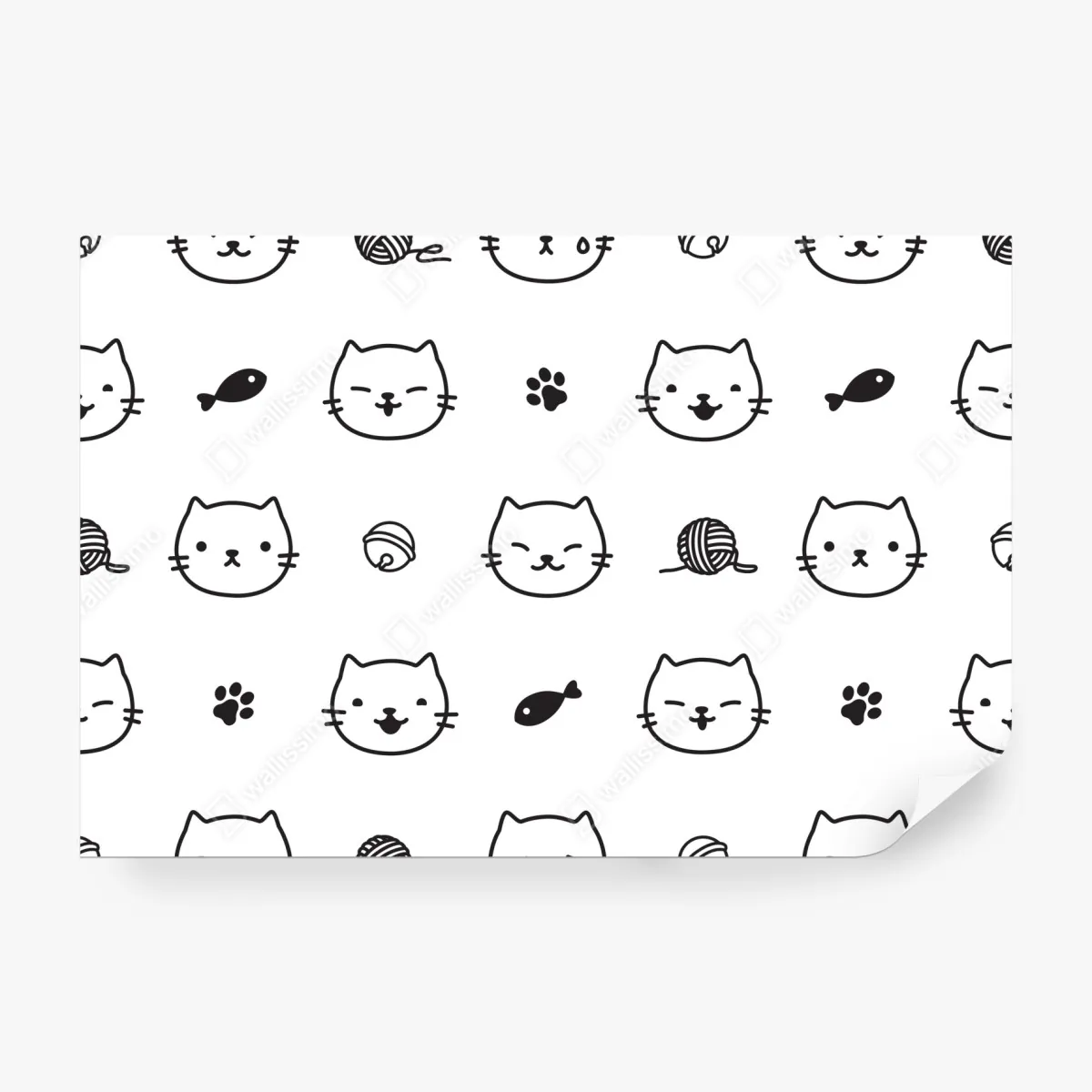 Fototapeta uroczy wzór z kotkami – Wallissimo® Fototapeta uroczy wzór z kotkami – Wallissimo®