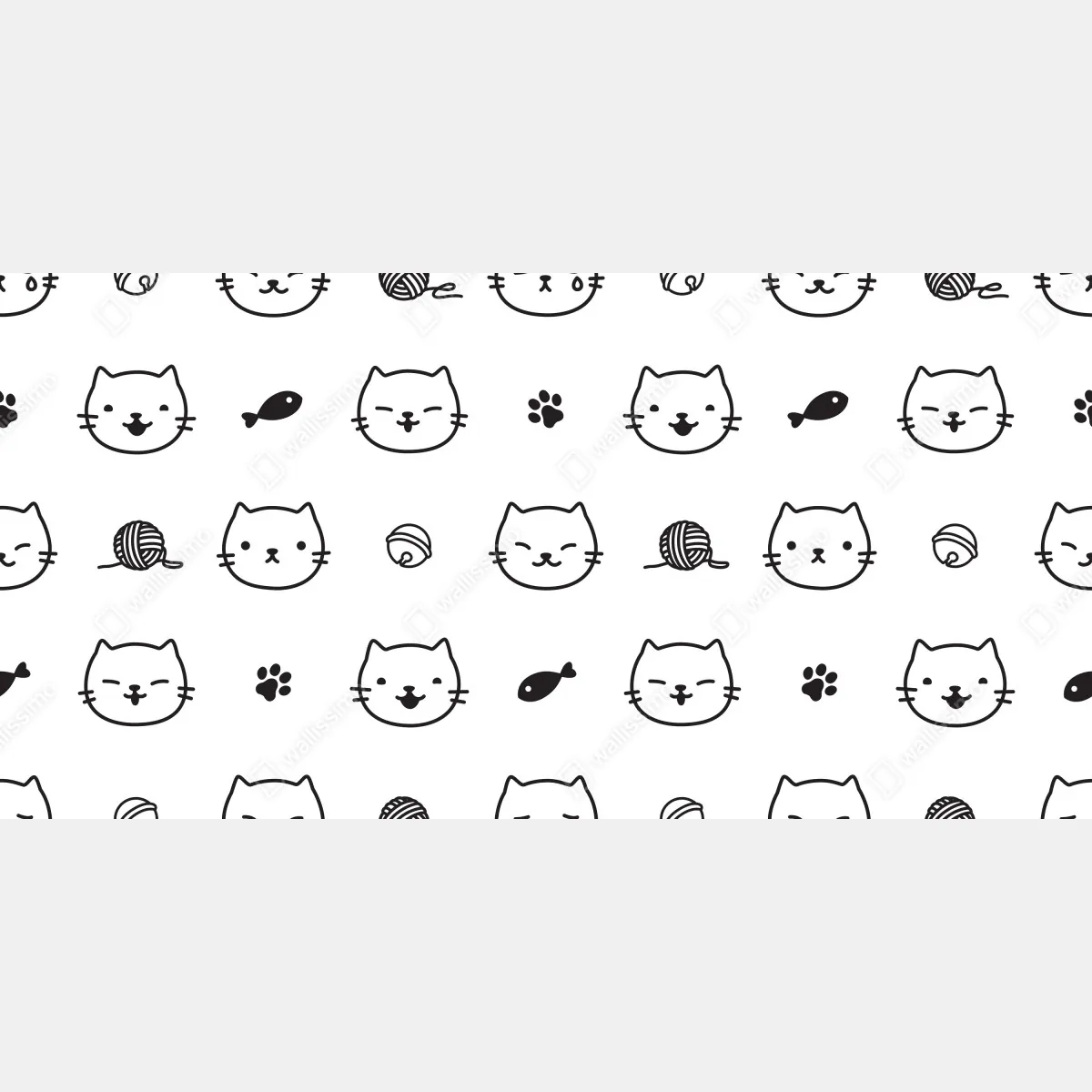 Fototapeta uroczy wzór z kotkami – Wallissimo® Fototapeta uroczy wzór z kotkami – Wallissimo®