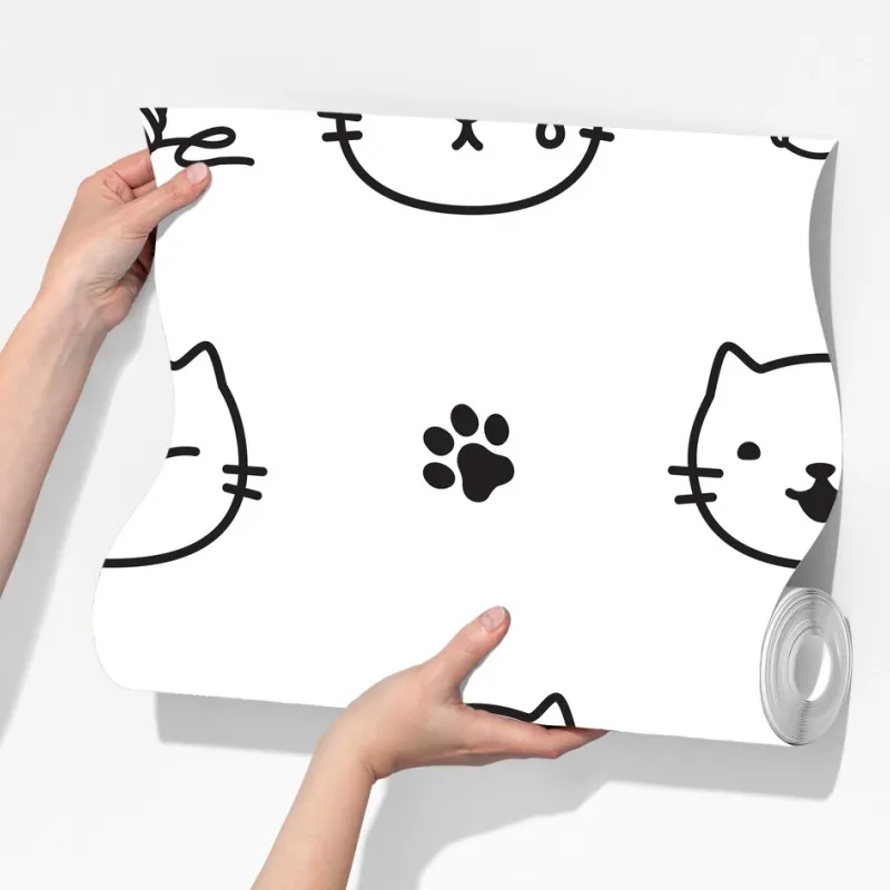 Fototapeta uroczy wzór z kotkami – Wallissimo® Fototapeta uroczy wzór z kotkami – Wallissimo®