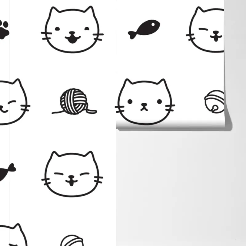 Fototapeta uroczy wzór z kotkami – Wallissimo® Fototapeta uroczy wzór z kotkami – Wallissimo®