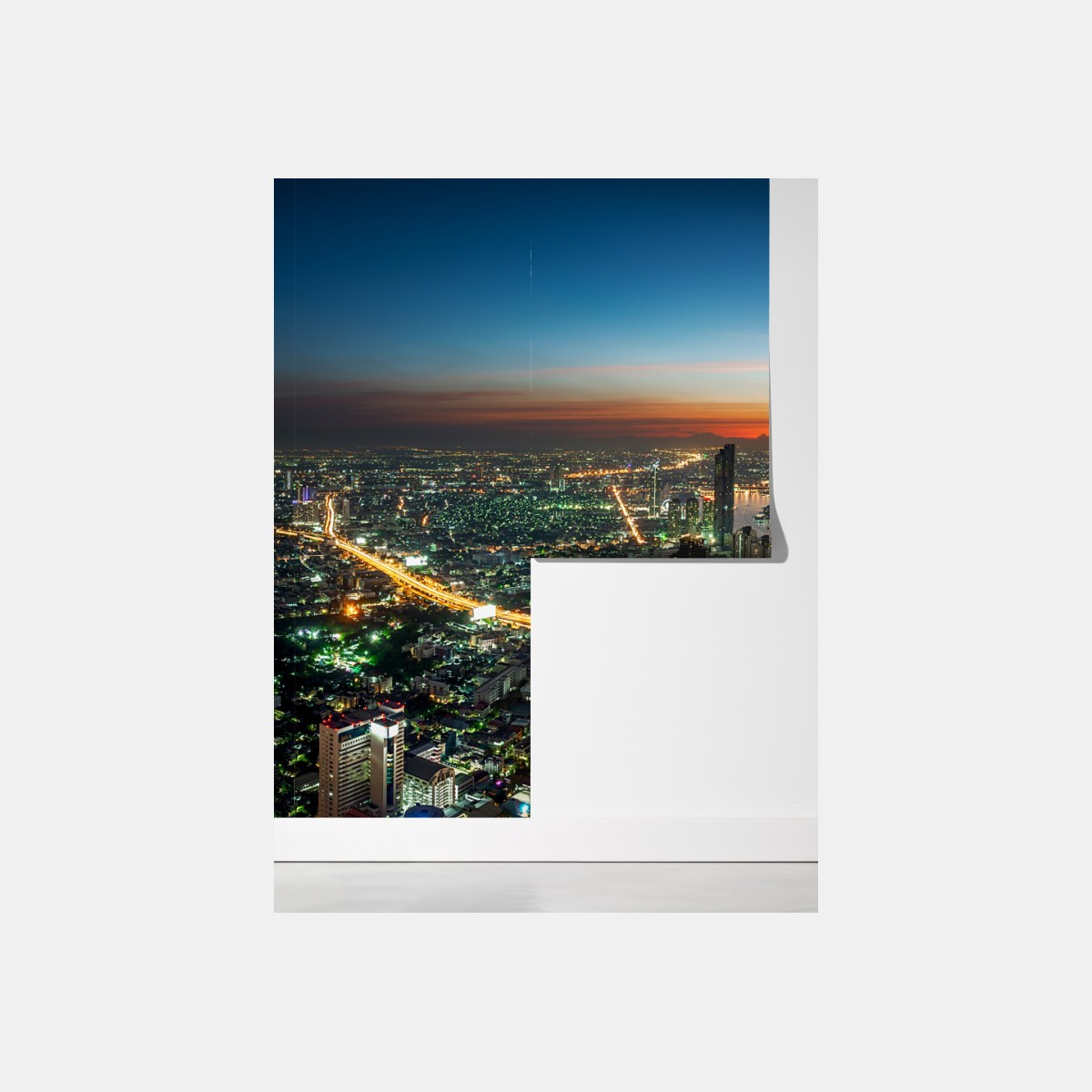 Fototapeta panorama Bangkoku o zmierzchu – Wallissimo® Fototapeta panorama Bangkoku o zmierzchu – Wallissimo®