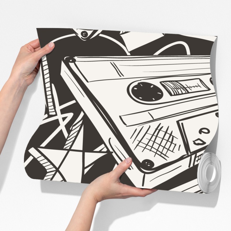 Fototapeta wzór kaset magnetofonowych w stylu retro – Wallissimo® Fototapeta wzór kaset magnetofonowych w stylu retro – Wallissimo®