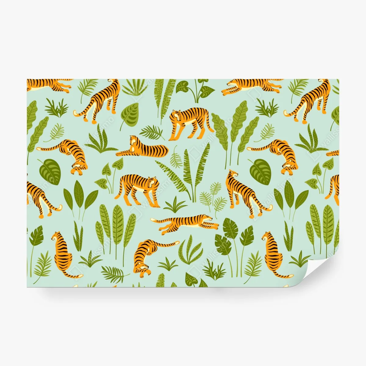 Fototapeta egzotyczne tygrysy wśród liści – Wallissimo® Fototapeta egzotyczne tygrysy wśród liści – Wallissimo®