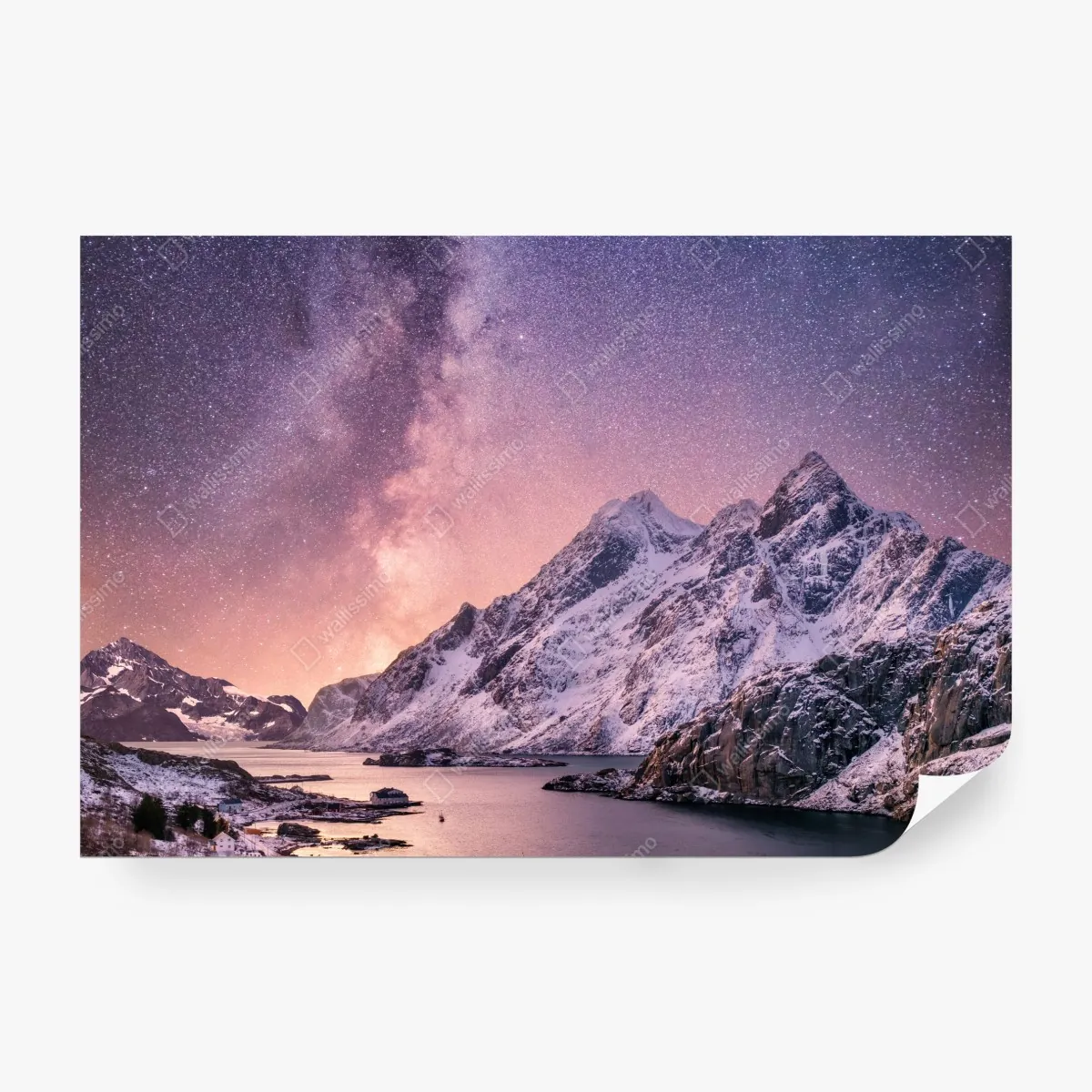 Fototapeta droga mleczna nad ośnieżonymi górami w Norwegii – Wallissimo® Fototapeta droga mleczna nad ośnieżonymi górami w Norwegii – Wallissimo®