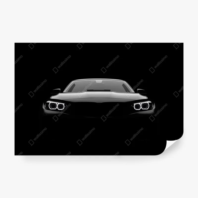 Fototapeta szykowny czarny samochód sportowy z przodu