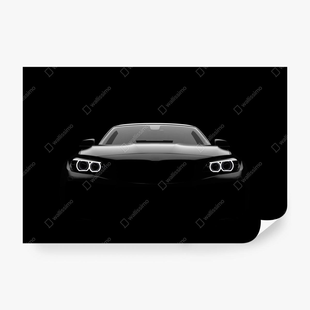 Fototapeta szykowny czarny samochód sportowy z przodu – Wallissimo® Fototapeta szykowny czarny samochód sportowy z przodu – Wallissimo®