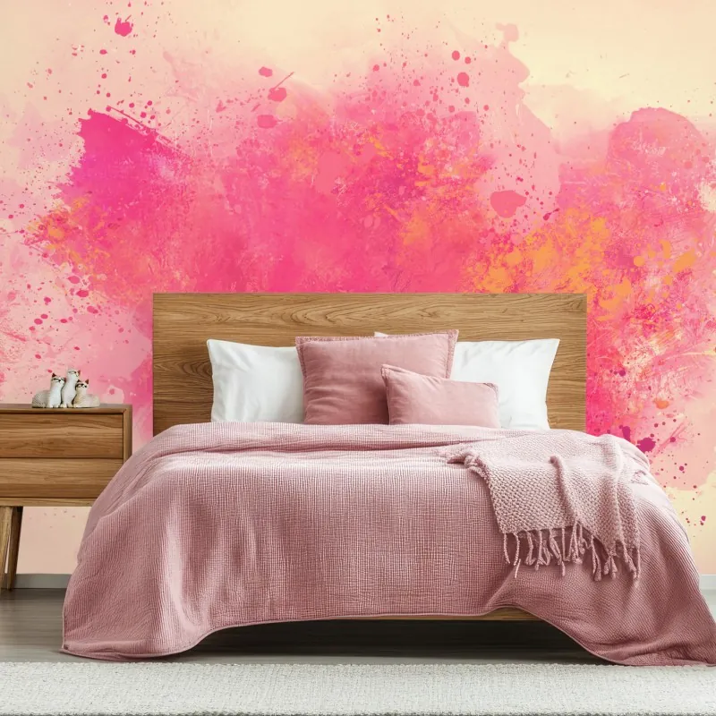 Fototapeta żywa różowa akwarelowa plama