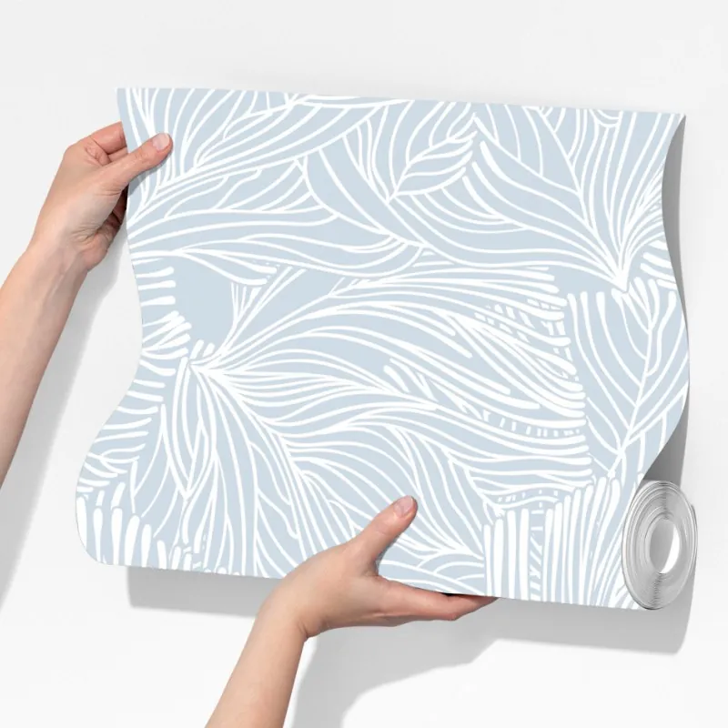 Fototapeta delikatny niebieski wzór botaniczny – Wallissimo® Fototapeta delikatny niebieski wzór botaniczny – Wallissimo®