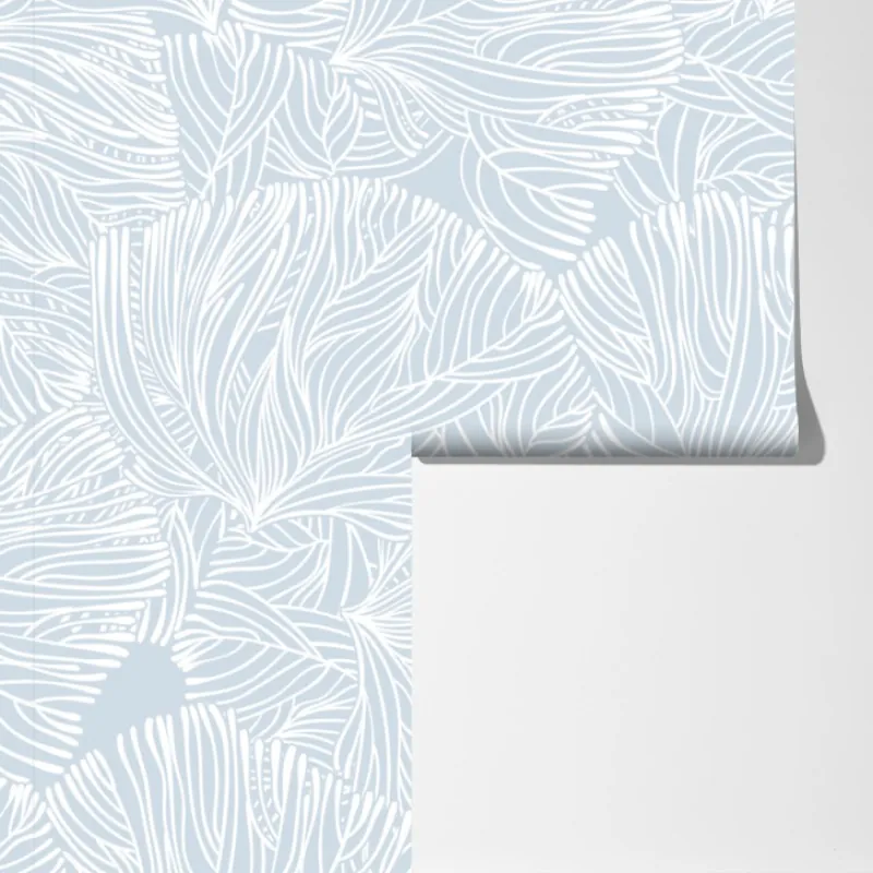 Fototapeta delikatny niebieski wzór botaniczny – Wallissimo® Fototapeta delikatny niebieski wzór botaniczny – Wallissimo®