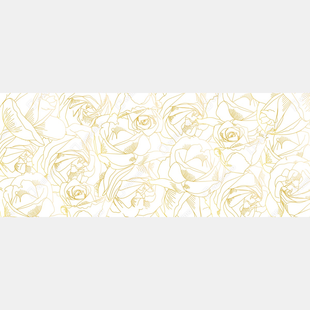 Fototapeta delikatne złote róże — elegancki wzór kwiatowy – Wallissimo® Fototapeta delikatne złote róże — elegancki wzór kwiatowy – Wallissimo®