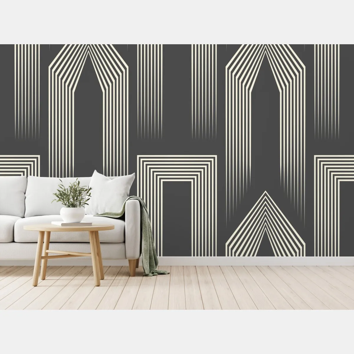 Fototapeta geometryczny wzór art deco w odcieniach szarości i beżu – Wallissimo® Fototapeta geometryczny wzór art deco w odcieniach szarości i beżu – Wallissimo®