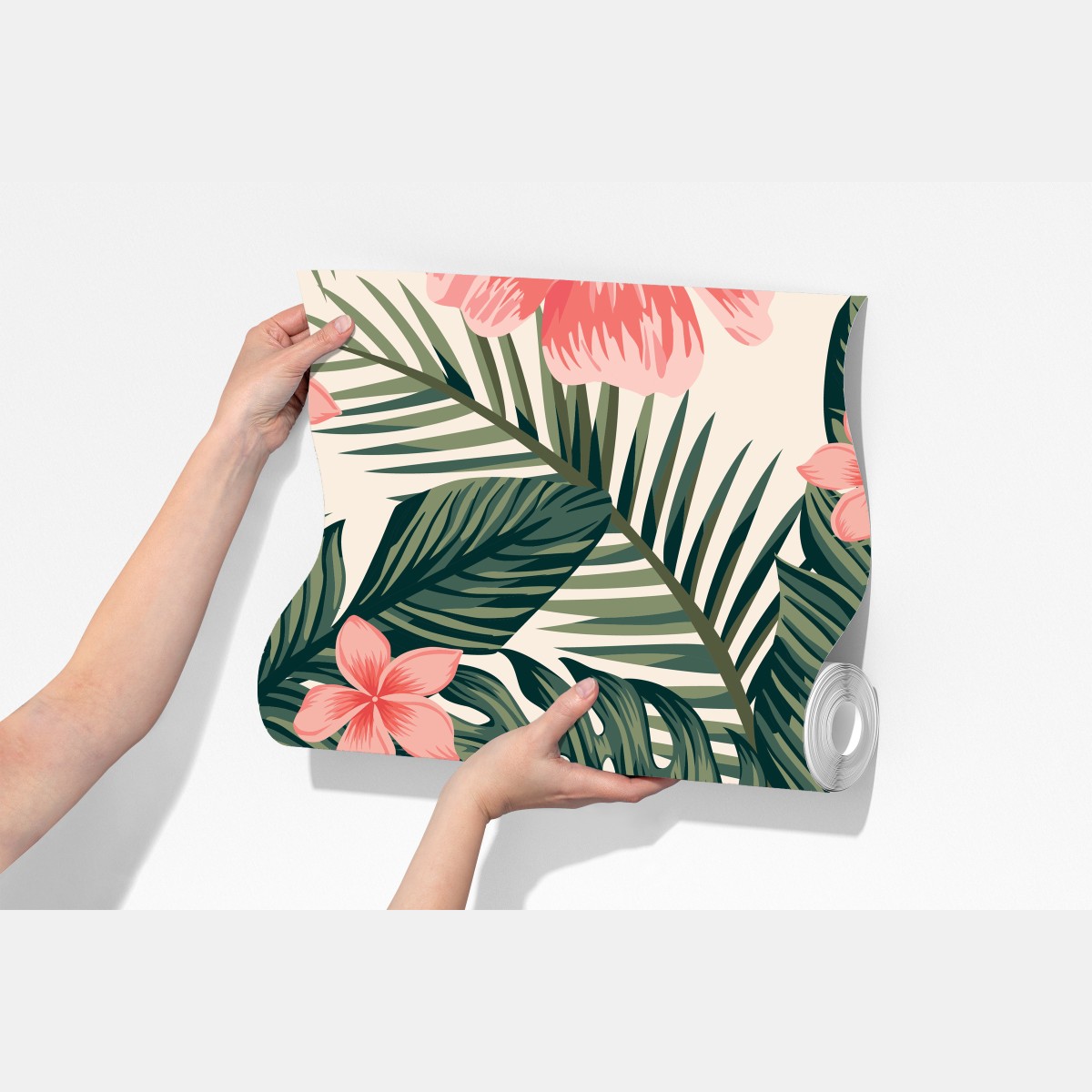 Fototapeta tropikalny wzór hibiskusa – Wallissimo® Fototapeta tropikalny wzór hibiskusa – Wallissimo®