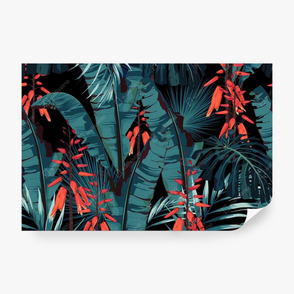 Fototapeta tropikalny turkusowy motyw dżungli – Wallissimo® Fototapeta tropikalny turkusowy motyw dżungli – Wallissimo®