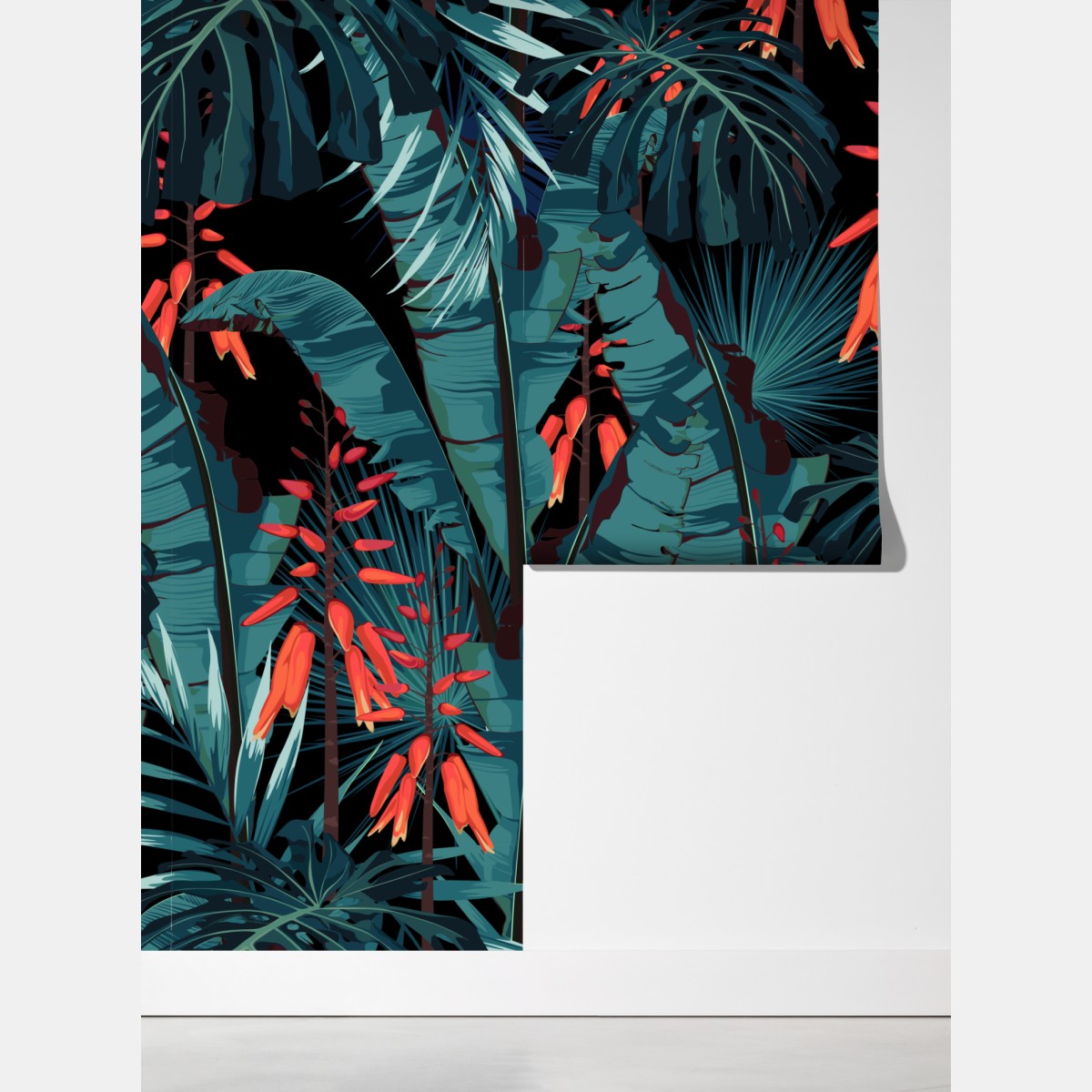 Fototapeta tropikalny turkusowy motyw dżungli – Wallissimo® Fototapeta tropikalny turkusowy motyw dżungli – Wallissimo®