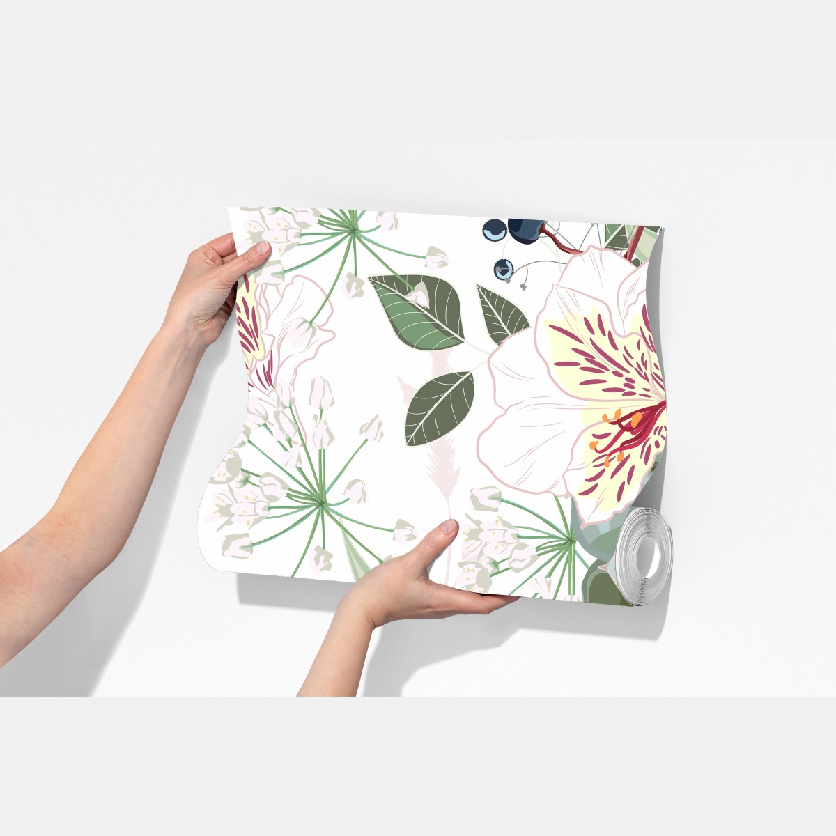 Fototapeta delikatny pastelowy wzór kwiatowy – Wallissimo® Fototapeta delikatny pastelowy wzór kwiatowy – Wallissimo®