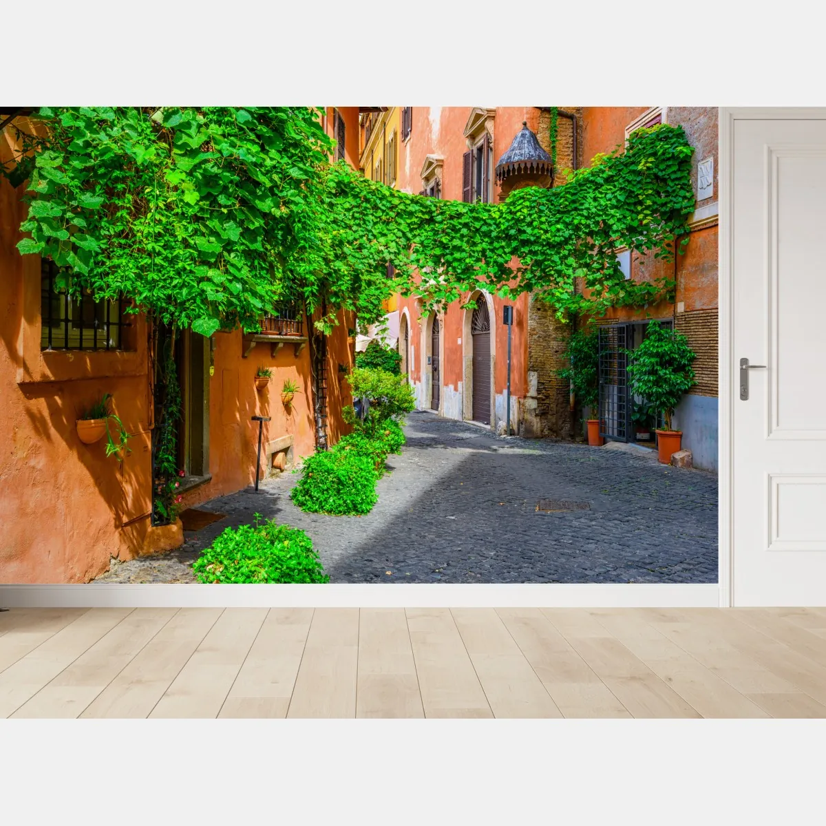 Fototapeta malownicza uliczka w Trastevere, Rzym – Wallissimo® Fototapeta malownicza uliczka w Trastevere, Rzym – Wallissimo®