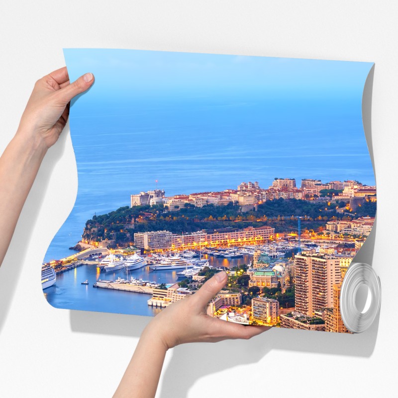 Fototapeta Monako panorama wybrzeża o zmierzchu – Wallissimo® Fototapeta Monako panorama wybrzeża o zmierzchu – Wallissimo®