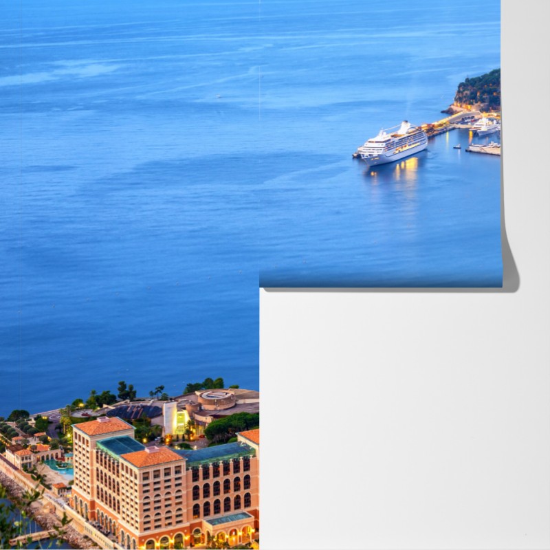 Fototapeta Monako panorama wybrzeża o zmierzchu – Wallissimo® Fototapeta Monako panorama wybrzeża o zmierzchu – Wallissimo®