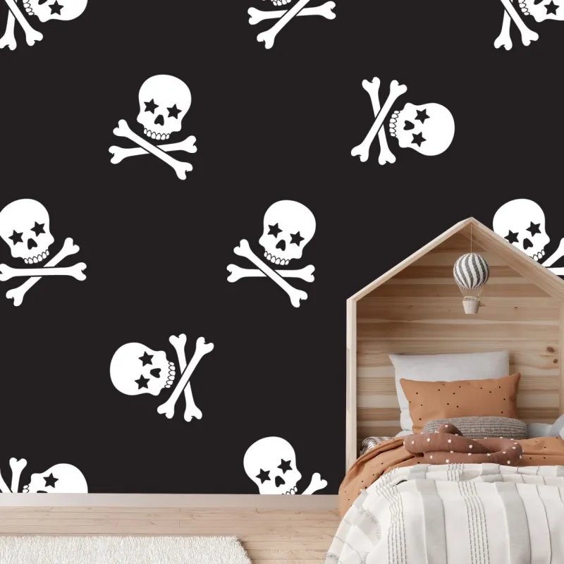 Fototapeta wzór czaszki i skrzyżowanych piszczeli