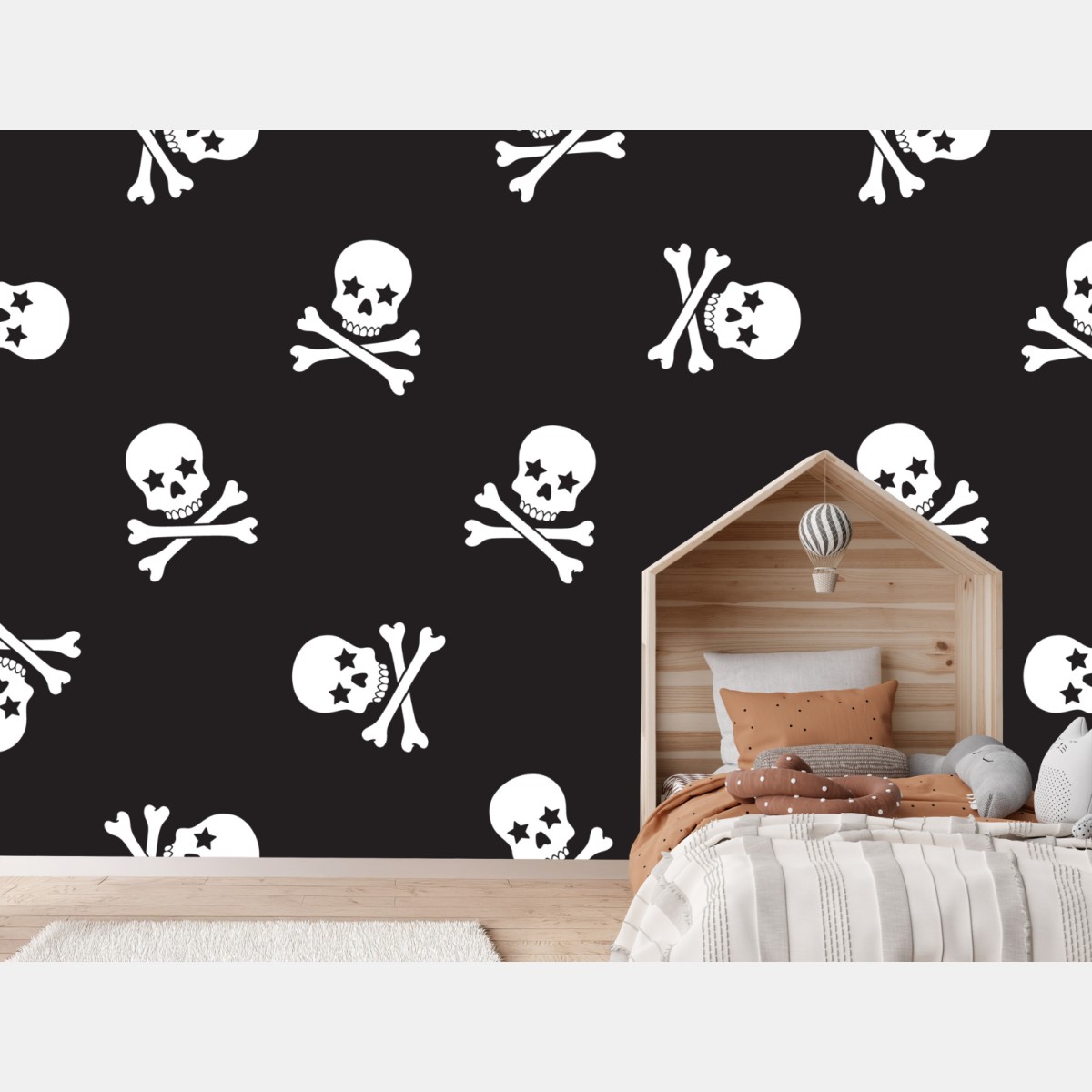 Wall mural skull and crossbones seamless pattern
