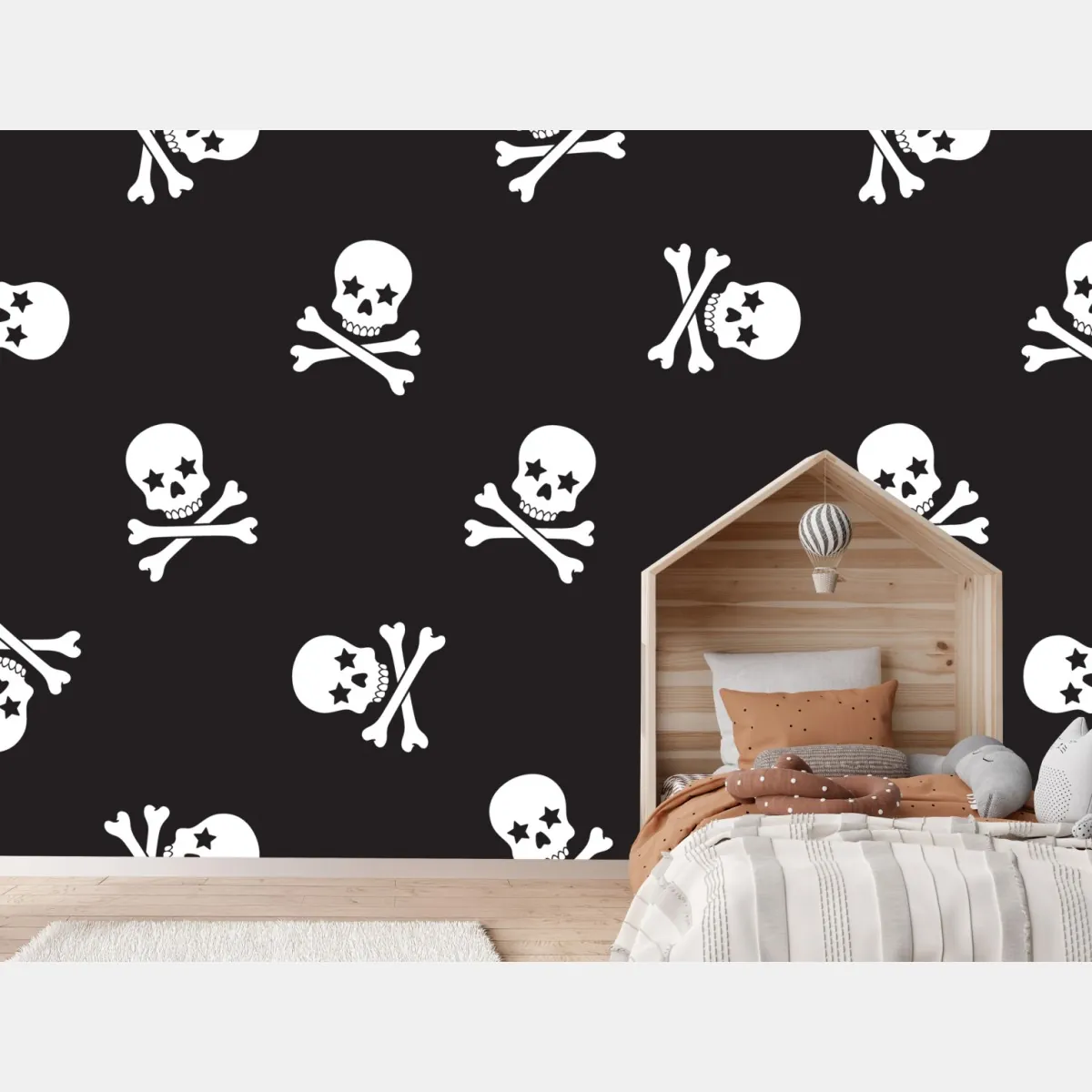 Fototapeta wzór czaszki i skrzyżowanych piszczeli – Wallissimo® Fototapeta wzór czaszki i skrzyżowanych piszczeli – Wallissimo®