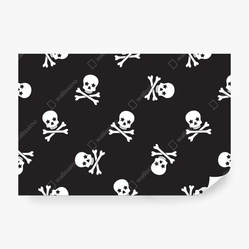 Fototapeta wzór czaszki i skrzyżowanych piszczeli