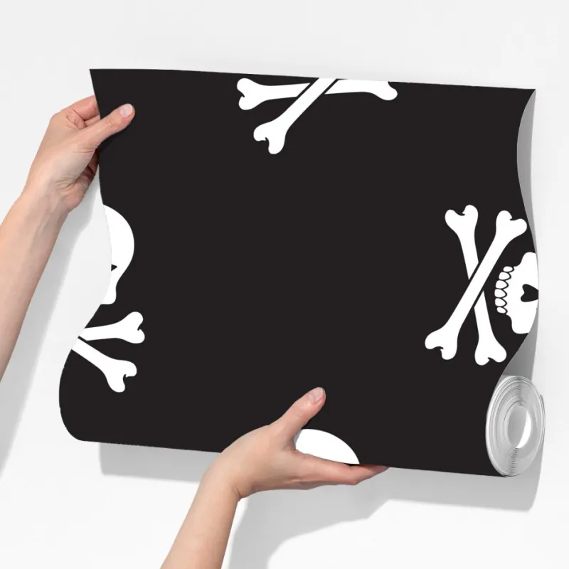 Fototapeta wzór czaszki i skrzyżowanych piszczeli – Wallissimo® Fototapeta wzór czaszki i skrzyżowanych piszczeli – Wallissimo®