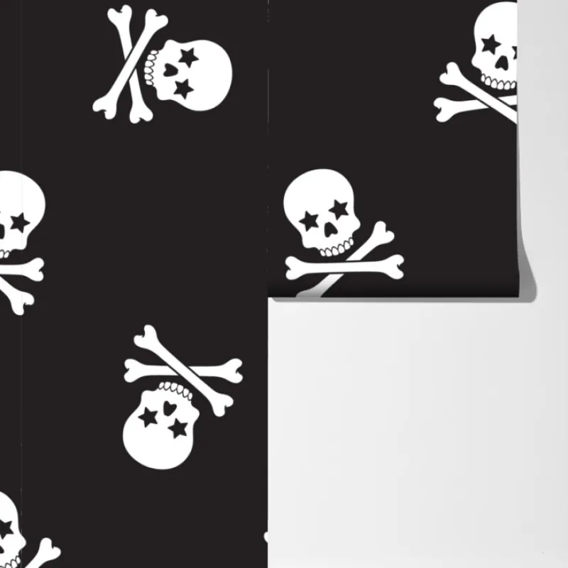 Fototapeta wzór czaszki i skrzyżowanych piszczeli – Wallissimo® Fototapeta wzór czaszki i skrzyżowanych piszczeli – Wallissimo®