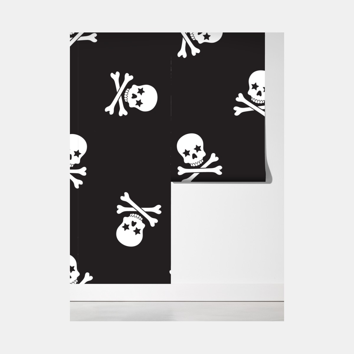 Fototapeta wzór czaszki i skrzyżowanych piszczeli – Wallissimo® Fototapeta wzór czaszki i skrzyżowanych piszczeli – Wallissimo®