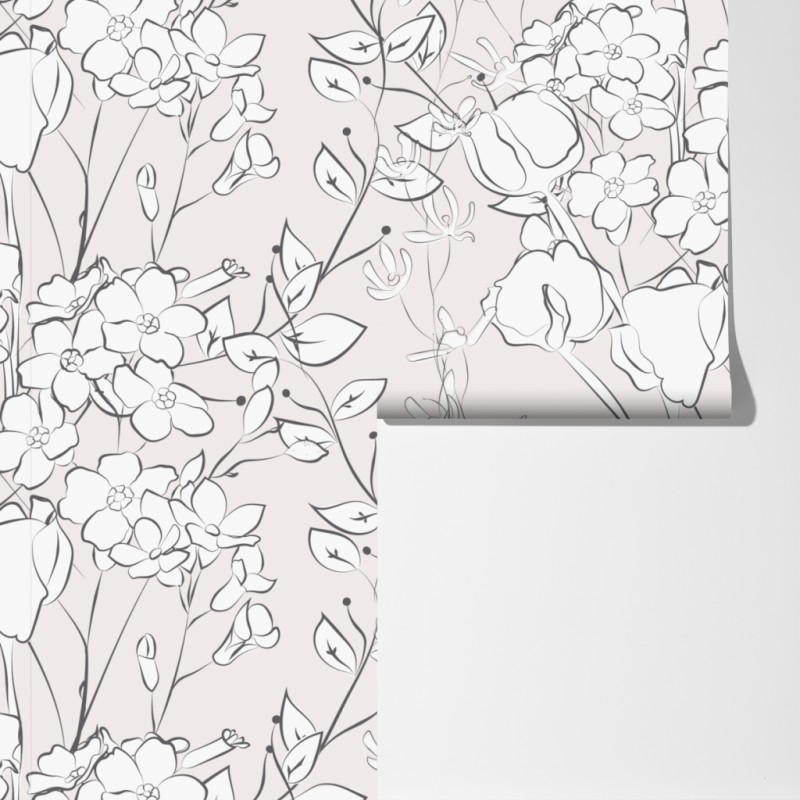 Fototapeta delikatny pastelowy motyw kwiatowy – Wallissimo® Fototapeta delikatny pastelowy motyw kwiatowy – Wallissimo®