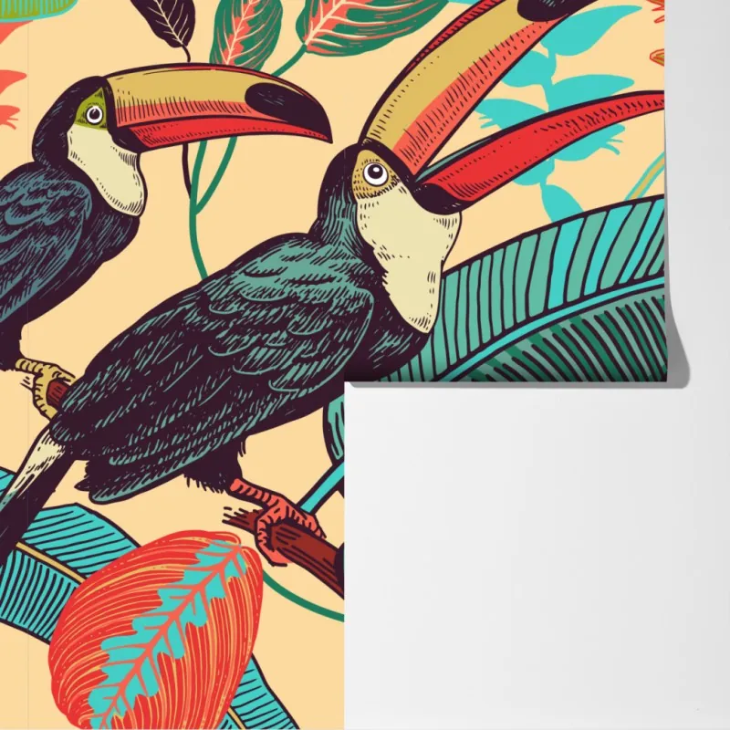 Fototapeta tropikalny raj tukanów – Wallissimo® Fototapeta tropikalny raj tukanów – Wallissimo®