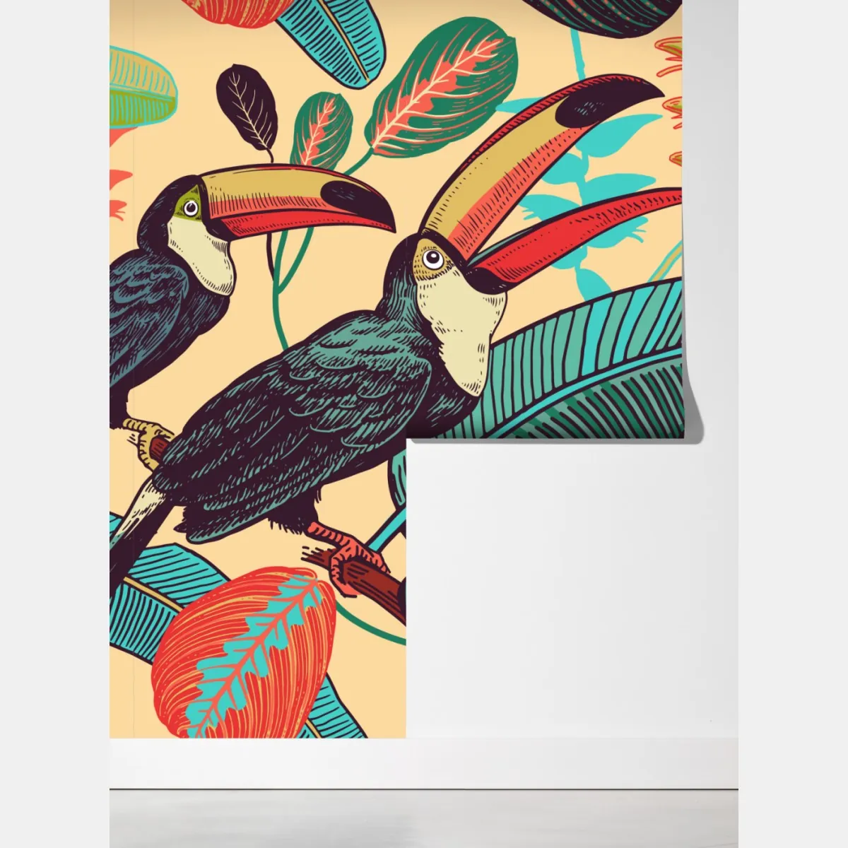 Fototapeta tropikalny raj tukanów – Wallissimo® Fototapeta tropikalny raj tukanów – Wallissimo®