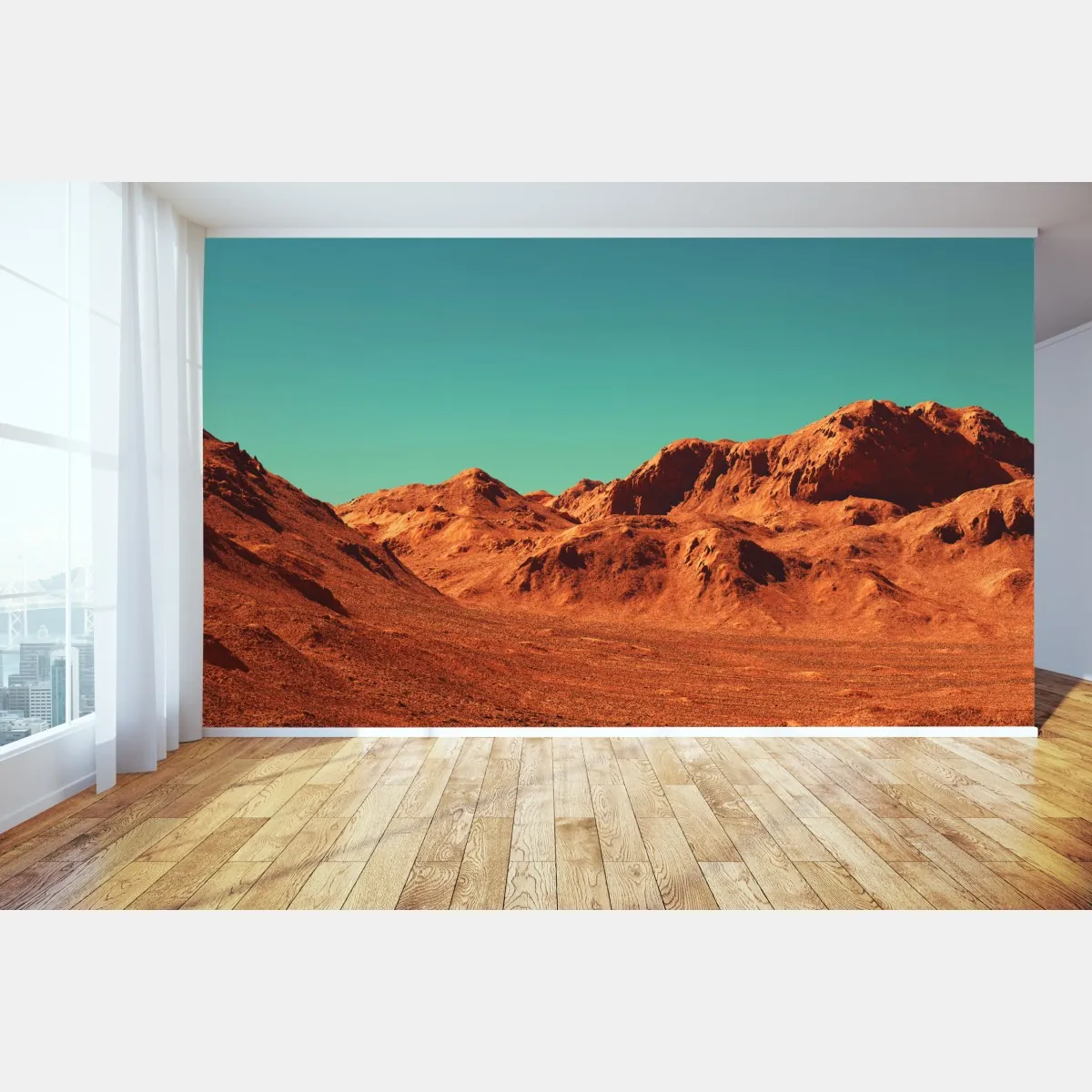 Fototapeta krajobraz marsa — widok planetarny – Wallissimo® Fototapeta krajobraz marsa — widok planetarny – Wallissimo®