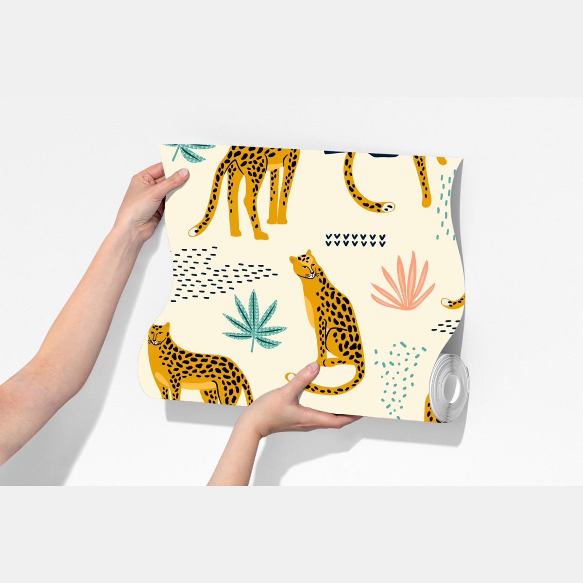 Fototapeta wzór z gepardami w pastelowych tonach – Wallissimo® Fototapeta wzór z gepardami w pastelowych tonach – Wallissimo®