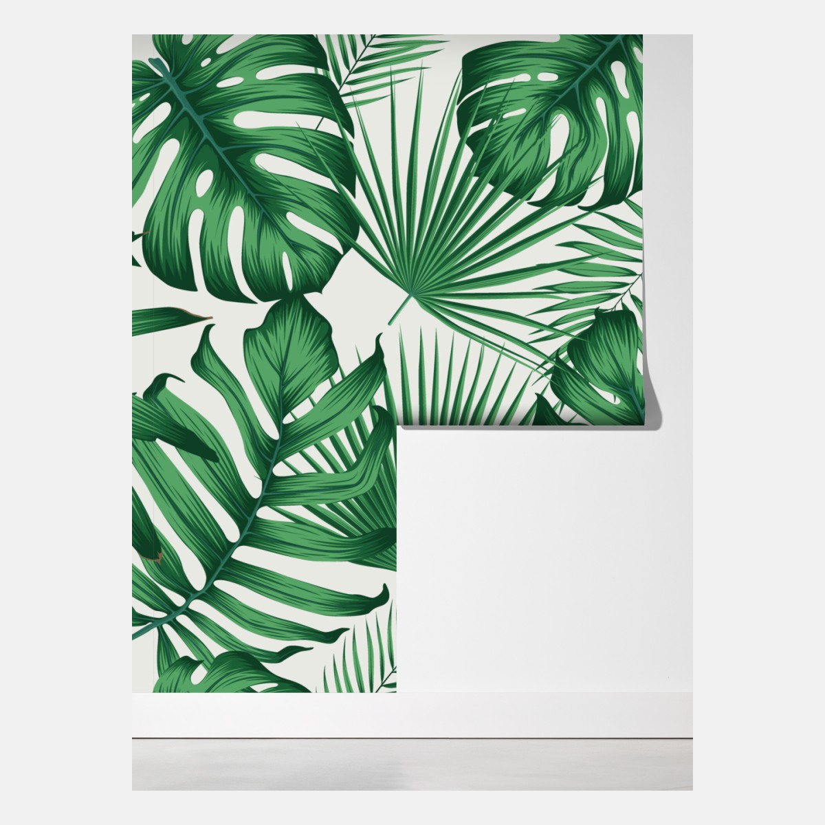 Fototapeta tropikalny wzór liści monstery i palm – Wallissimo® Fototapeta tropikalny wzór liści monstery i palm – Wallissimo®