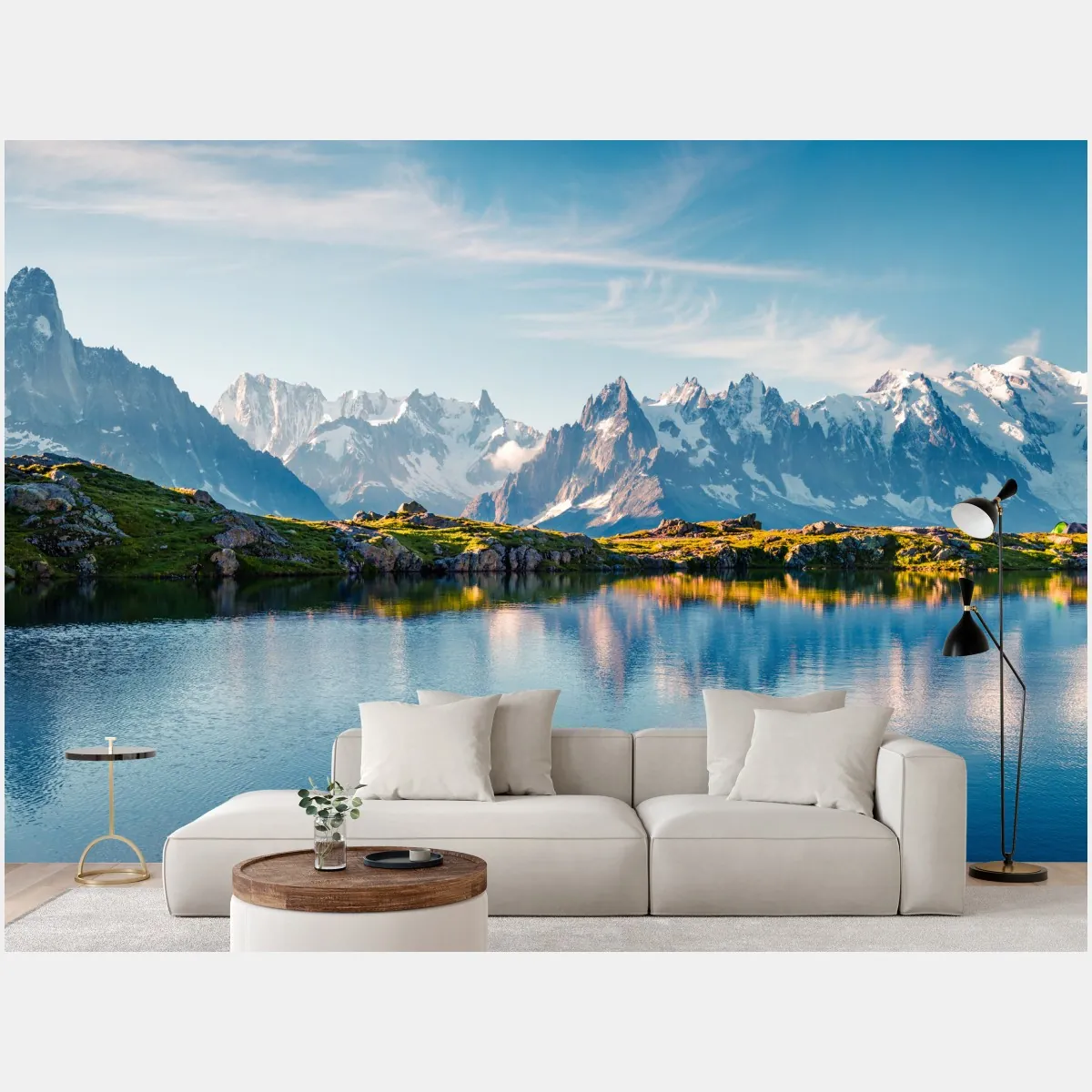 Fototapeta panorama Lac Blanc i Mont Blanc – Wallissimo® Fototapeta panorama Lac Blanc i Mont Blanc – Wallissimo®