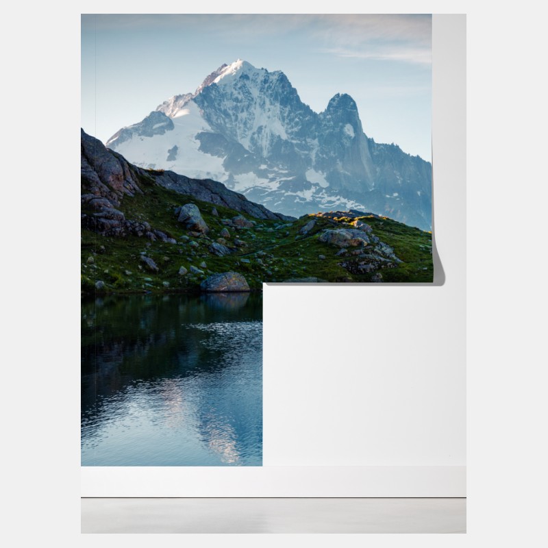 Fototapeta panorama Lac Blanc i Mont Blanc – Wallissimo® Fototapeta panorama Lac Blanc i Mont Blanc – Wallissimo®