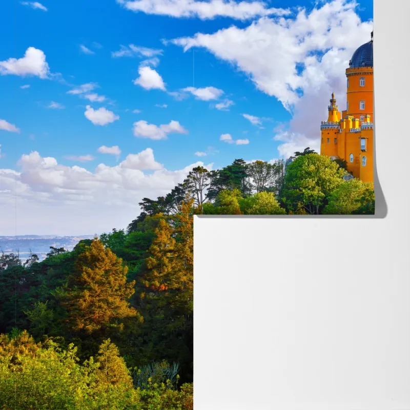 Fototapeta kolorowy Pałac Pena na wzgórzu – Wallissimo® Fototapeta kolorowy Pałac Pena na wzgórzu – Wallissimo®