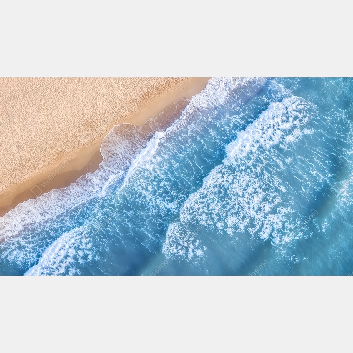 Fototapeta widok z lotu ptaka na turkusowe fale i piaszczystą plażę – Wallissimo® Fototapeta widok z lotu ptaka na turkusowe fale i piaszczystą plażę – Wallissimo®