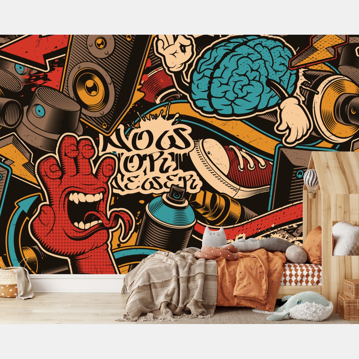 Wall mural urban graffiti pop art collage