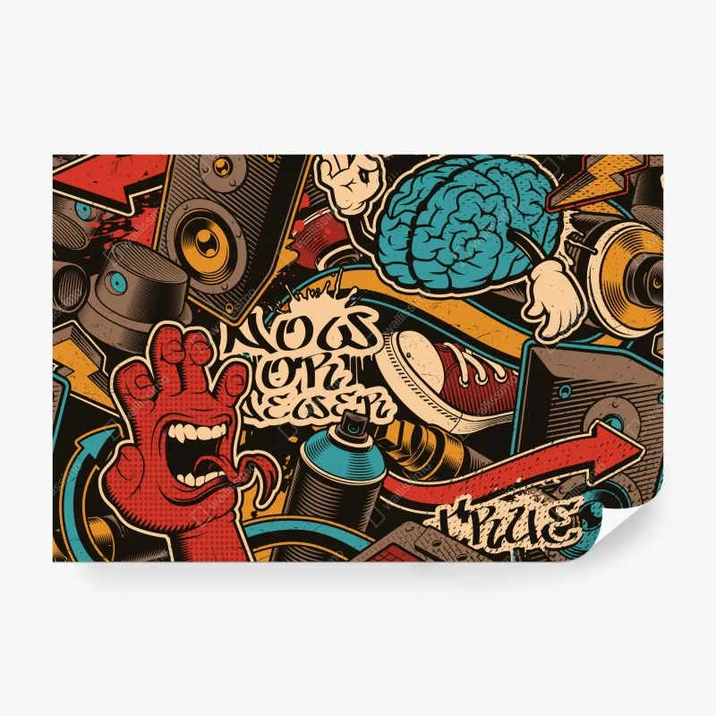 Fototapeta miejski kolaż graffiti i pop-artu