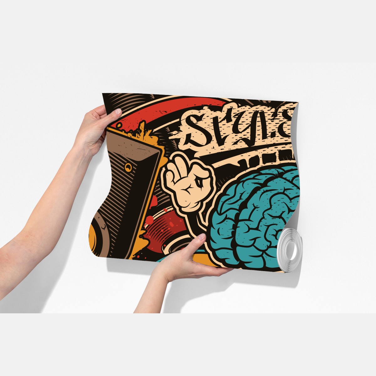 Fototapeta miejski kolaż graffiti i pop-artu – Wallissimo® Fototapeta miejski kolaż graffiti i pop-artu – Wallissimo®